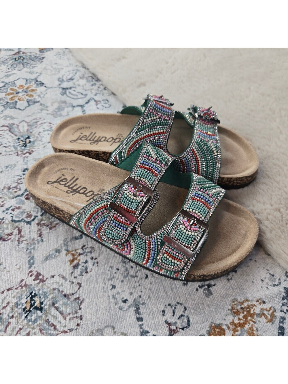 JellyPop Eevi Footbed Sandals Women US 7